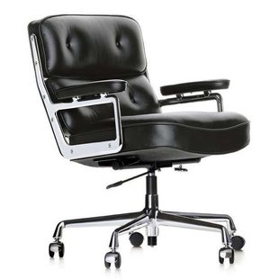 Vitra Lobby Chair ES 104 Bureaustoel Leer Zwart