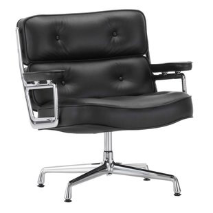Vitra Lobby Chair ES 105 Fauteuil Leer Zwart