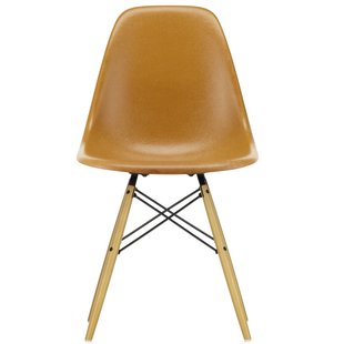 Vitra Eames DSW Fiberglass Stoel Geelachtig Esdoorn Ochre Dark