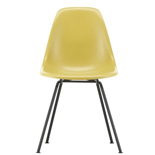 Vitra Eames DSX Fiberglass Stoel Zwart Onderstel Ochre Light