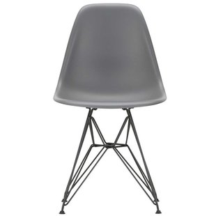 Vitra Eames DSR Stoel Zwart Gepoedercoat Onderstel Granite Grey