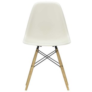 Vitra Eames DSW Stoel Geelachtig Esdoorn Onderstel Pebble
