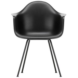 Vitra Eames DAX Stoel Zwart Gepoedercoat Onderstel Deep Black