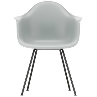 Vitra Eames DAX Stoel Zwart Gepoedercoat Onderstel Light Grey