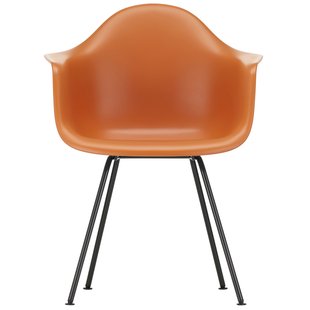 Vitra Eames DAX Stoel Zwart Gepoedercoat Onderstel Rusty Orange