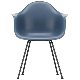Vitra Eames DAX Stoel Zwart Gepoedercoat Onderstel Sea Blue