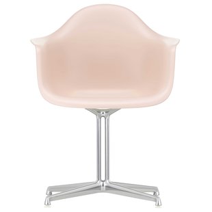Vitra Eames DAL Stoel RE Aluminium Onderstel Witte Viltjes Pale Rose
