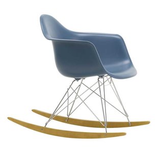 Vitra Eames RAR Schommelstoel Esdoorn Chroom Sea Blue