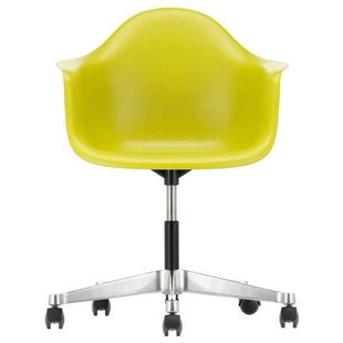 Vitra Eames PACC Stoel Draaibaar Met Wielen Mosterd