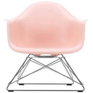 Vitra Eames LAR Loungestoel Verchroomd Onderstel Pale Rose