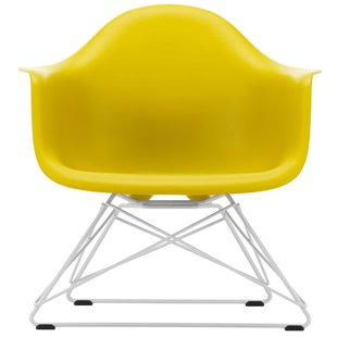 Vitra Eames LAR Loungestoel Wit Onderstel Mustard