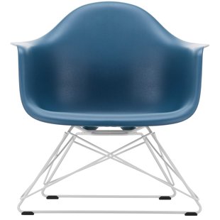 Vitra Eames LAR Loungestoel Wit Onderstel Sea Blue