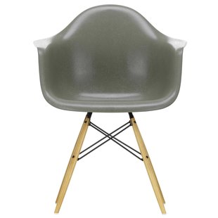 Vitra Eames DAW Fiberglass Stoel Geelachtig Esdoorn,raw Umber