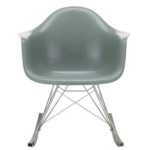 Vitra Eames RAR Fiberglass Schommelstoel Esdoorn Donker Sea Foam Green