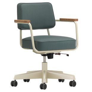 Vitra Fauteuil Direction Pivotant Bureaustoel Twill 17 Colombe,oak