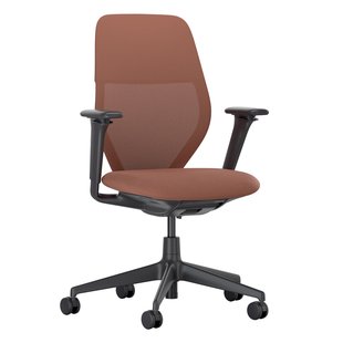 Vitra ACX Mesh 3D Bureaustoel Zwart Onderstel Terracotta