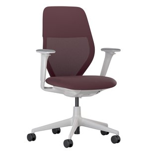 Vitra ACX Mesh 3D Bureaustoel Grijs Onderstel Dark Red Vitra ACX Mesh 3D Bureaustoel Grijs Onderstel Dark Red