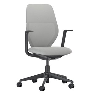 Vitra ACX Mesh Fixed Bureaustoel Zwart Onderstel Stone Grey
