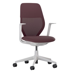 Vitra ACX Mesh Fixed Bureaustoel Grijs Onderstel Dark Red Vitra ACX Mesh Fixed Bureaustoel Grijs Onderstel Dark Red