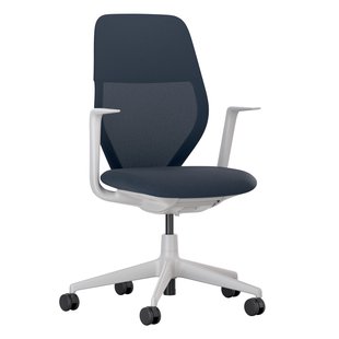 Vitra ACX Mesh Fixed Bureaustoel Grijs Onderstel Dark Blue