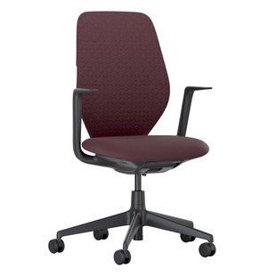 Vitra ACX Soft Fixed Bureaustoel Zwart Onderstel Dark Red Vitra ACX Soft Fixed Bureaustoel Zwart Onderstel Dark Red