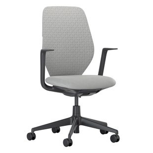 Vitra ACX Soft Fixed Bureaustoel Zwart Onderstel Stone Grey Vitra ACX Soft Fixed Bureaustoel Zwart Onderstel Stone Grey