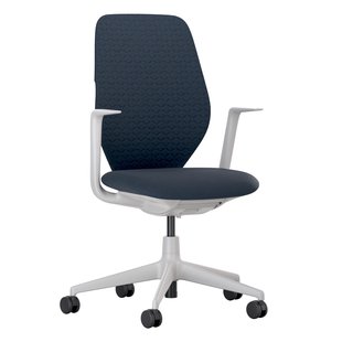 Vitra ACX Soft Fixed Bureaustoel Grijs Onderstel Dark Blue