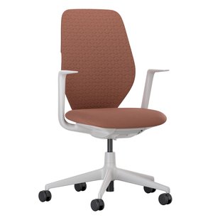 Vitra ACX Soft Fixed Bureaustoel Grijs Onderstel Terracotta
