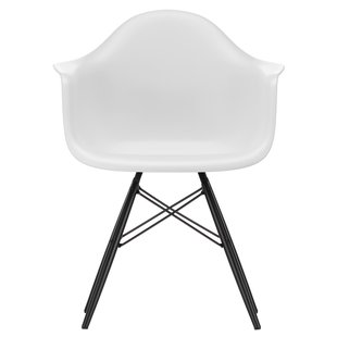Vitra Eames DAW Stoel Zwart Esdoorn Onderstel Cotton White