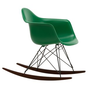 Vitra Eames RAR Schommelstoel Esdoorn Donker Onderstel Emerald