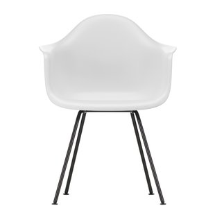 Vitra Eames DAX Stoel Zwart Gepoedercoat Onderstel Cotton White