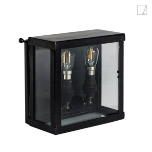 Authentage Vitrine Petite 2L - buitenwandverlichting 2L - 15 x 7,5 x 15 cm - IP43 - brons