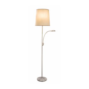 Artdelight Hugo - staanlamp - 175 cm - 5W LED incl. - mat staal en bruin