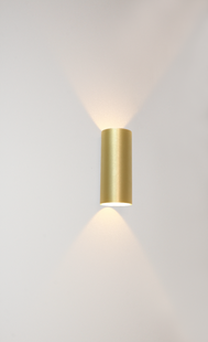 Artdelight Brody - wandlamp - Ø 7,2 x 18 cm - 2 x 4W LED incl. - IP54 -  geborsteld goud