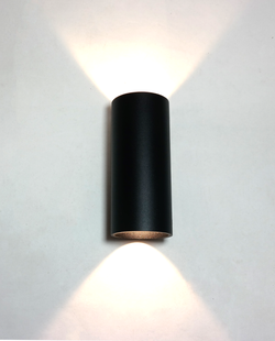 Artdelight Brody2 - buiten wandverlichting - 7,2 x 7,2 x 18 cm - 2 x 4W dimbare LED incl. - IP54 - zwart