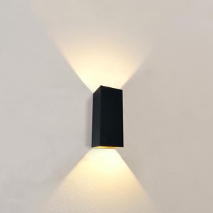 Artdelight Dante XL - wandverlichting - 9 x 10 x 24 cm - zwart en goud