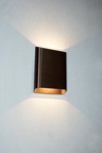 Artdelight Diaz Large - wandverlichting - 4 x 14,5 x 20 cm - 2 x 6W LED incl. - IP65 - geborsteld brons