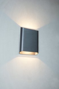 Artdelight Diaz Large - wandverlichting - 4 x 14,5 x 20 cm - 2 x 6W LED incl. - IP65 - geborsteld metaal
