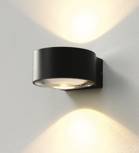 Artdelight Hudson - wandverlichting - 10,5 x 11,8 x 6,5 cm - 2 x 4W dimbare LED incl. - IP54 - zwart