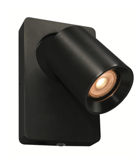 Artdelight Megano - wandverlichting met schakelaar - 10 x 12 x 16 cm - metallic antraciet