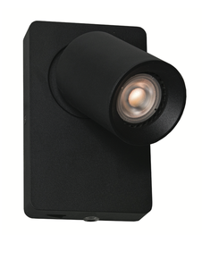 Artdelight Megano - wandverlichting met schakelaar - 10 x 12 x 16 cm - zwart