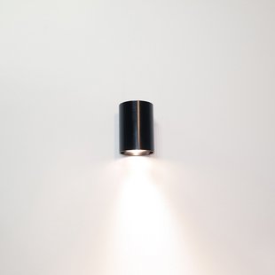 Artdelight Roulo1 - wandverlichting - Ø 6,4 x 9 cm - metallic zwart