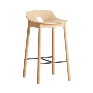 Woud Mono Barkruk 65 White Pigmented Oak Woud Mono Barkruk 65 White Pigmented Oak