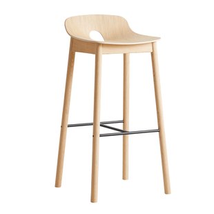 Woud Mono Barkruk 75 White Pigmented Oak Woud Mono Barkruk 75 White Pigmented Oak