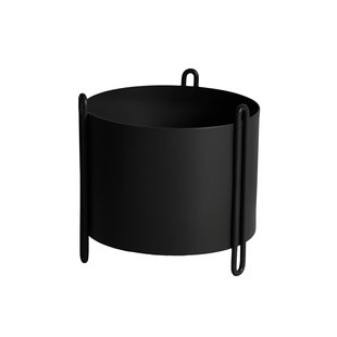 Woud Pidestall Plantenbak Small Black