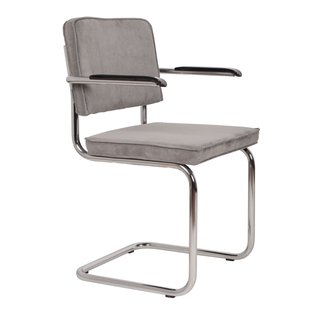 Zuiver Ridge Rib Stoel Met Armleuningen Cool Grey Zuiver Ridge Rib Stoel Met Armleuningen Cool Grey