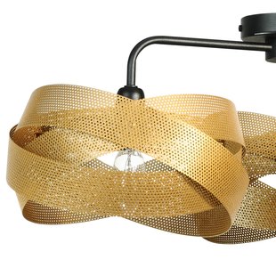 Euluna plafondlamp Tornado, goudkleurig, 3-lamps