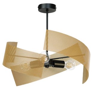 Euluna Plafondlamp Moira, goudkleurig/zwart, Ø 47 cm, 3-lamps
