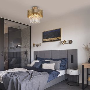 Eko-Light Plafondlamp Aspen, metaal goudkleurig, glaskristallen, Ø 45 cm