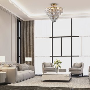 Eko-Light Plafondlamp Chelsea metaal goudkleurig glaskristallen, Ø 50 cm